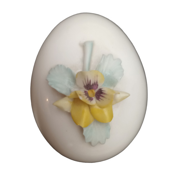 Golden Crown E& R Bone China Egg Trinket Box Made In England - Picture 1 of 5